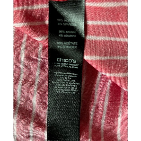 Chico’s Travelers Women’s Size‎ Medium Asymmetrical Striped Tunic Blouse Top - Picture 8 of 8